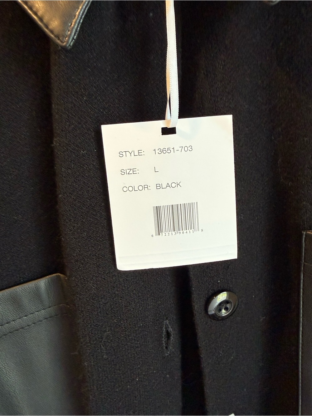 Sioni Button Top Faux Leather Trim Large NWT - Picture 3 of 8